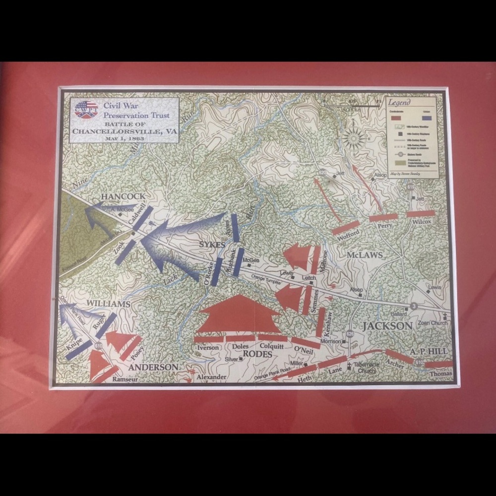 Civil War Battle of Chancellorsville Map Print